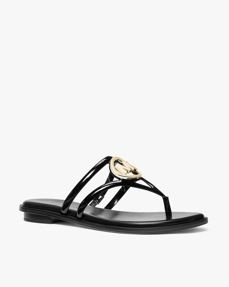 Michael kors clearance black flat sandals