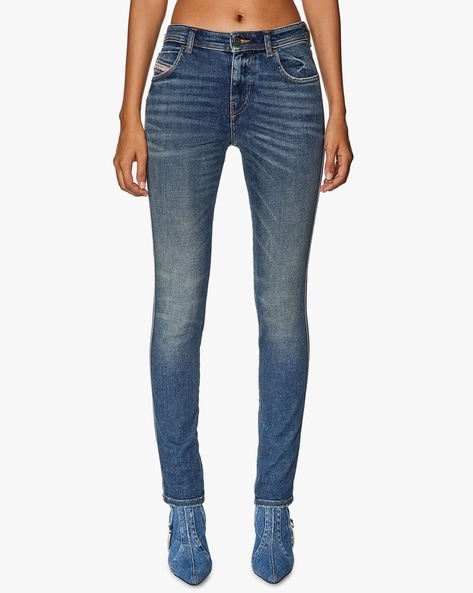 Buy DIESEL 2015 Babhila Lightly Washed Mid Rise Skinny Jeans