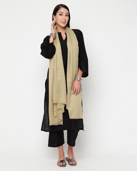 Women Shawl with Frayed Hem Price in India