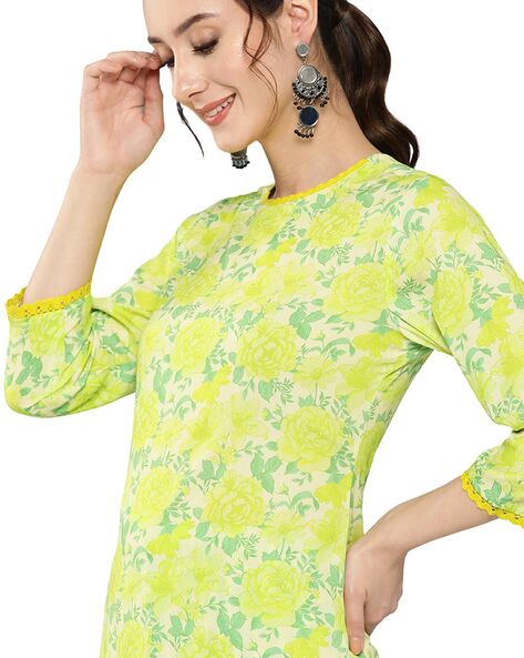 Latest #Lime Green Colour Kurti Designs |2020|#Lime Green Dresses And  Colour Combination|| - YouTube