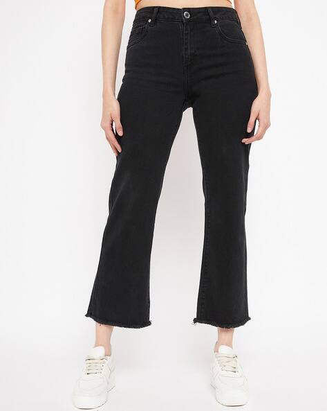 Bootcut Jeans with Frayed Hems