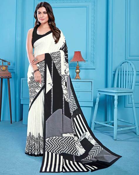 Crepe Sarees Traditional - Buy Crepe Sarees Traditional online in India