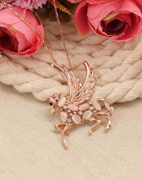 Rose gold sale horse necklace