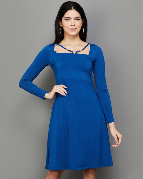 CODE by Lifestyle Women Maxi Blue Dress - Buy CODE by Lifestyle Women Maxi  Blue Dress Online at Best Prices in India | Flipkart.com
