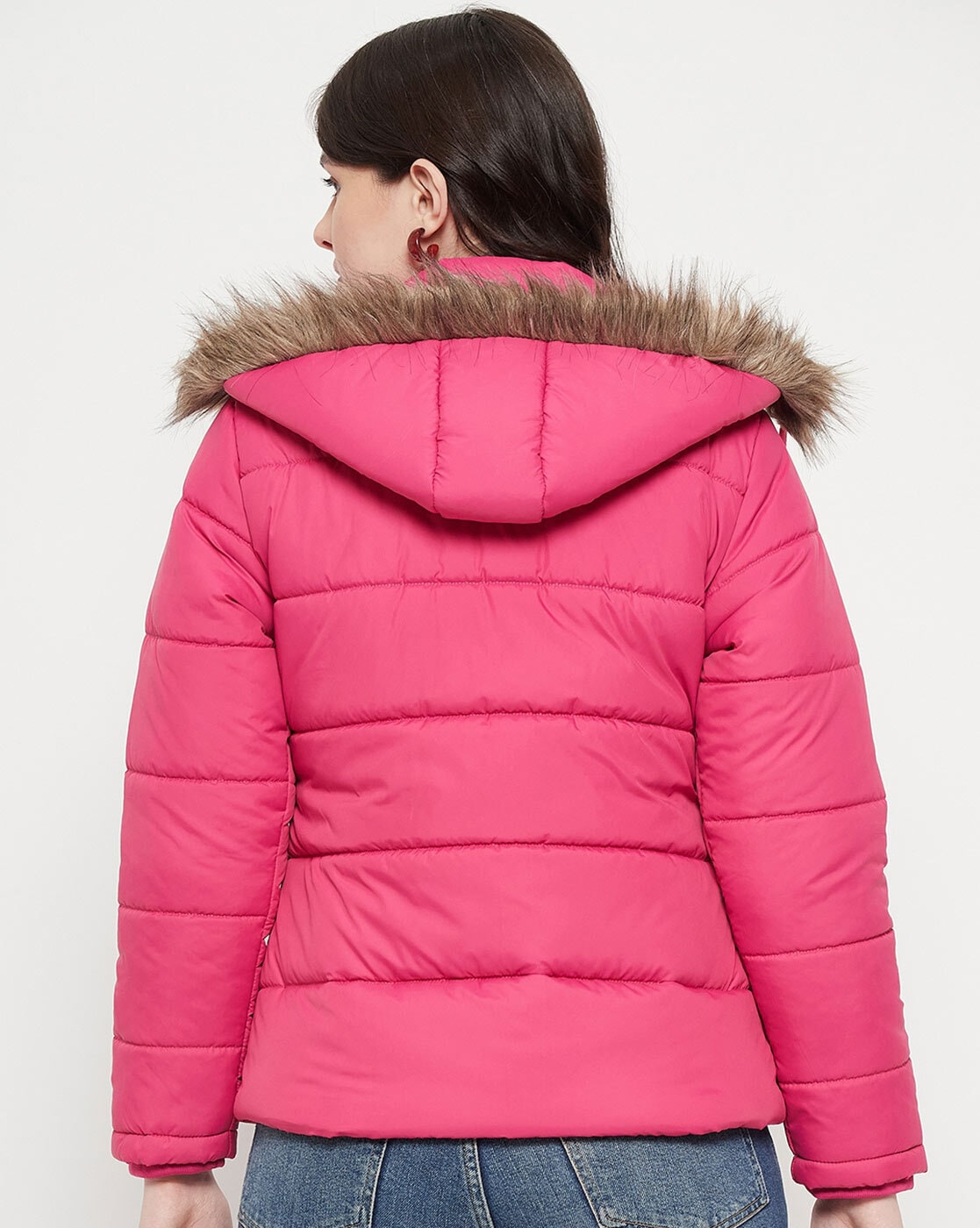 Pink jacket shop with hood