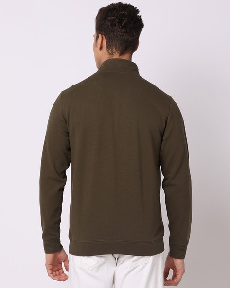 Olive green sales quarter zip