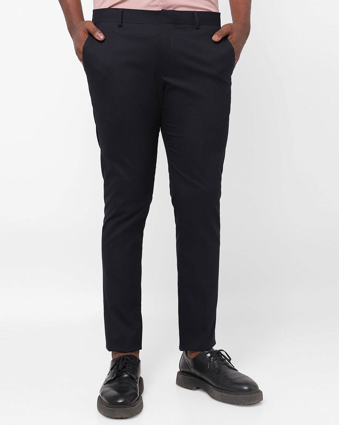 Buy Men Brooklyn Fit Polyester Blend Trouser Online | Indian Terrain