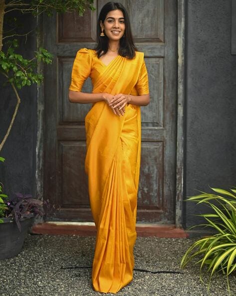 Buy Yellow Sarees for Women by Indie Picks Online