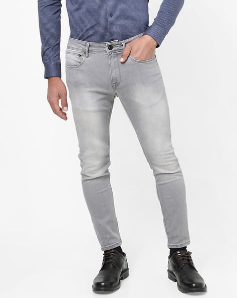 Men Mid-Wash Slim Fit Jeans