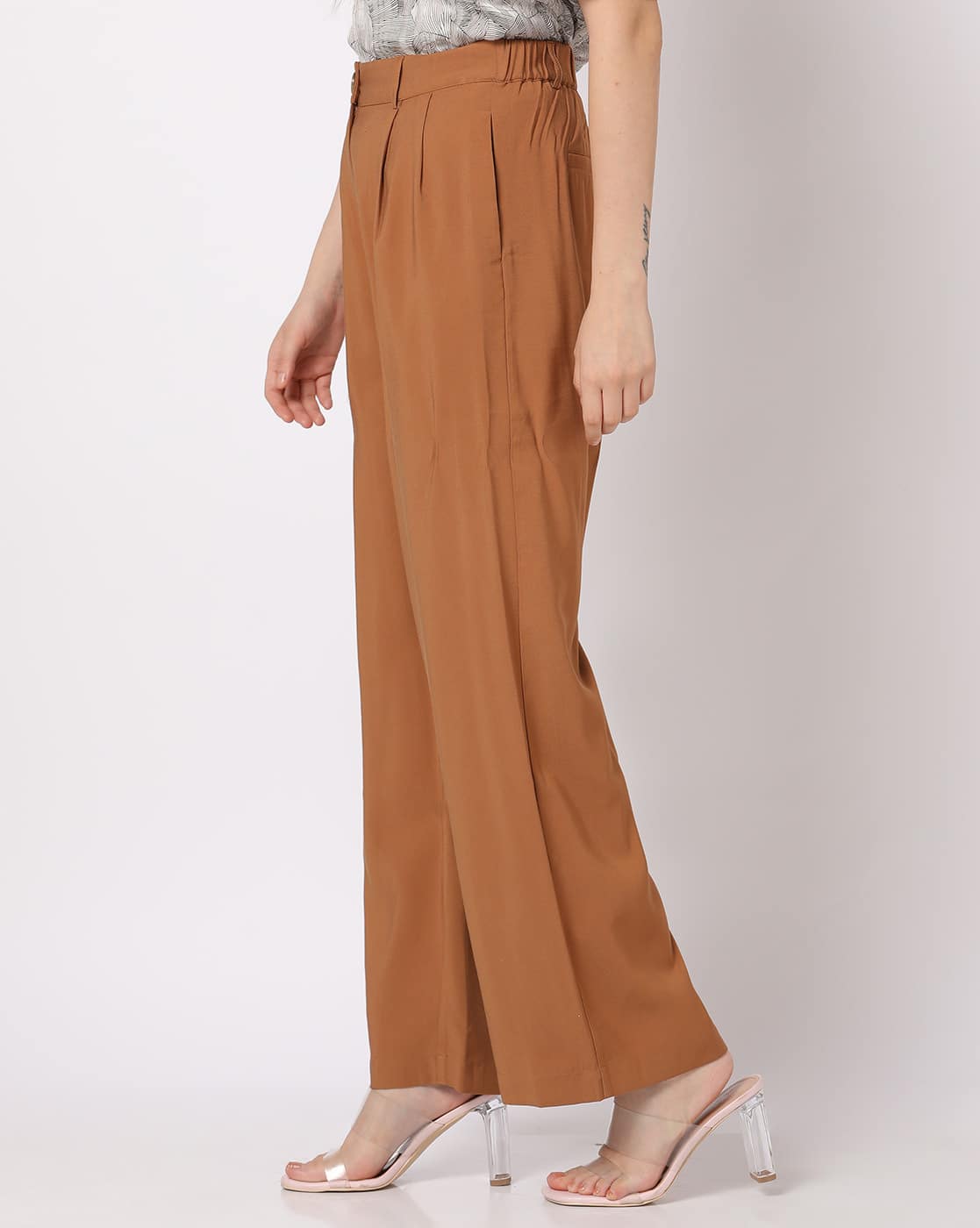 Buy Rust Trousers & Pants for Women by MISS PLAYERS Online | Ajio.com