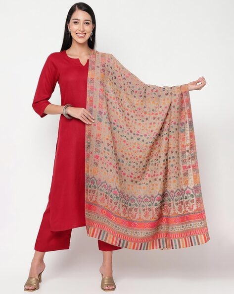 Floral Print Woolen Shawl Price in India