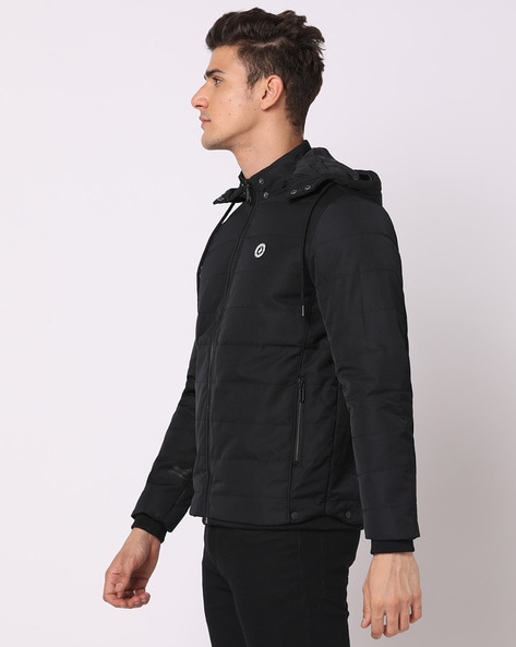 Men's - Everest Hooded Puffer Jacket in Jet Black