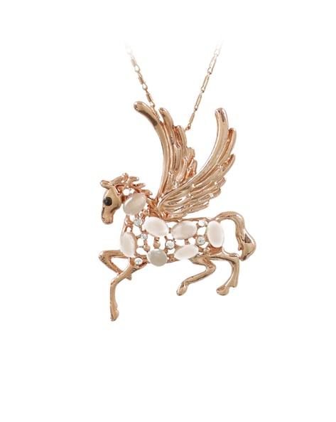 Gentle Spirit Womens Heart-Shaped Sculpted Horse Pendant Necklace Adorned  With Clear Crystals