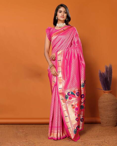 Blended Silk Purple Paithani Saree - Vastrams