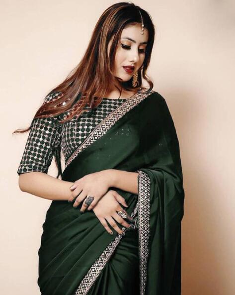 Buy Green Sarees for Women by FASHION BOOMS Online | Ajio.com