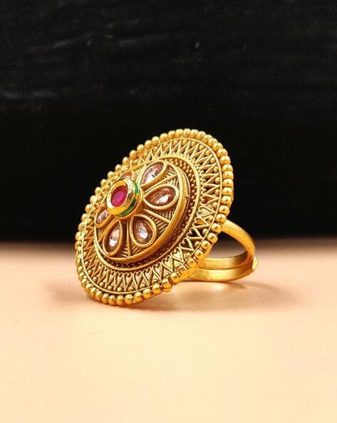 Adjustable on sale gold ring