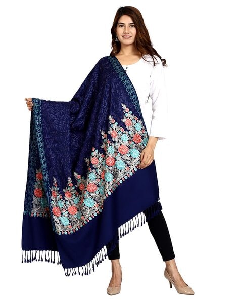 Embroidered Woolen Shawl Price in India