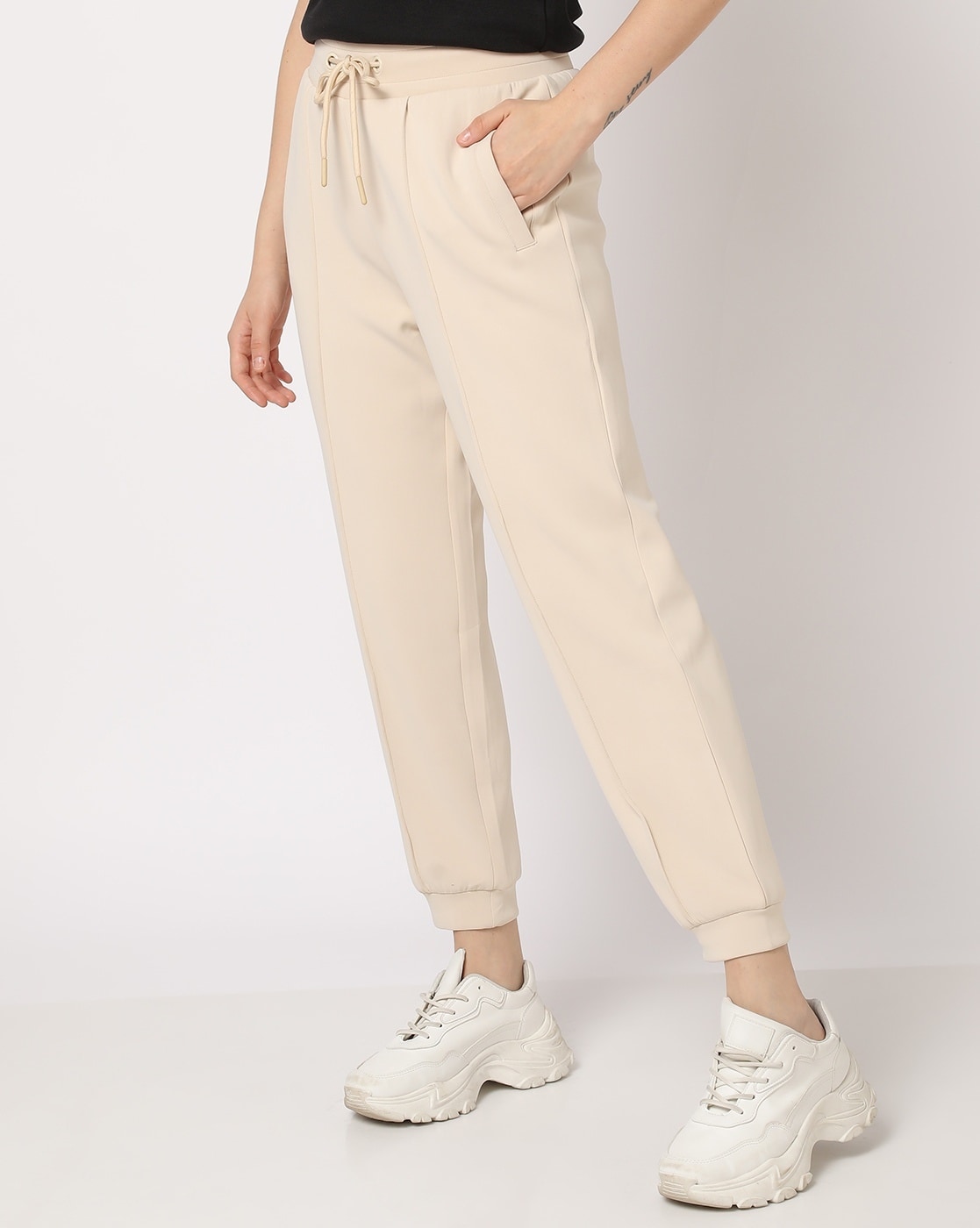 Buy Off White Track Pants for Women by Teamspirit Online