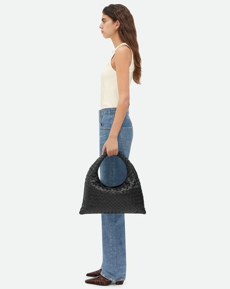 Buy BOTTEGA VENETA Hop Small Shoulder Bag | Black Color Women