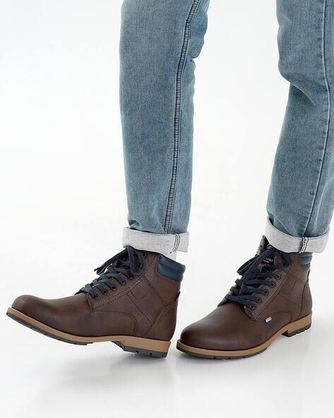 Mens brown cheap casual boots