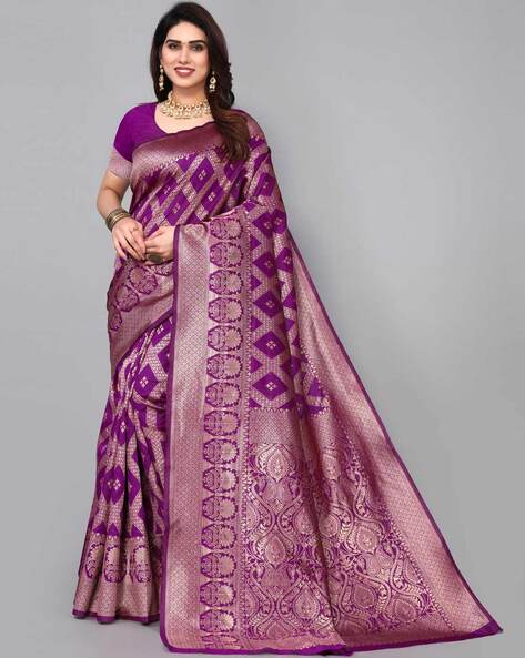 Buy PURPLE Sarees for Women by Indie Picks Online