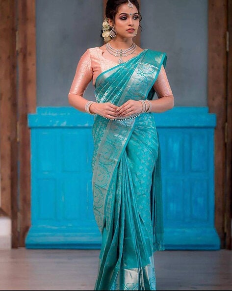 Festive Special Peacock Blue Kanjivaram SOFT WEAVING SILK With Beautiful  Rich Pallu & Blouse for Wedding Wear Ethnic Sari - Etsy