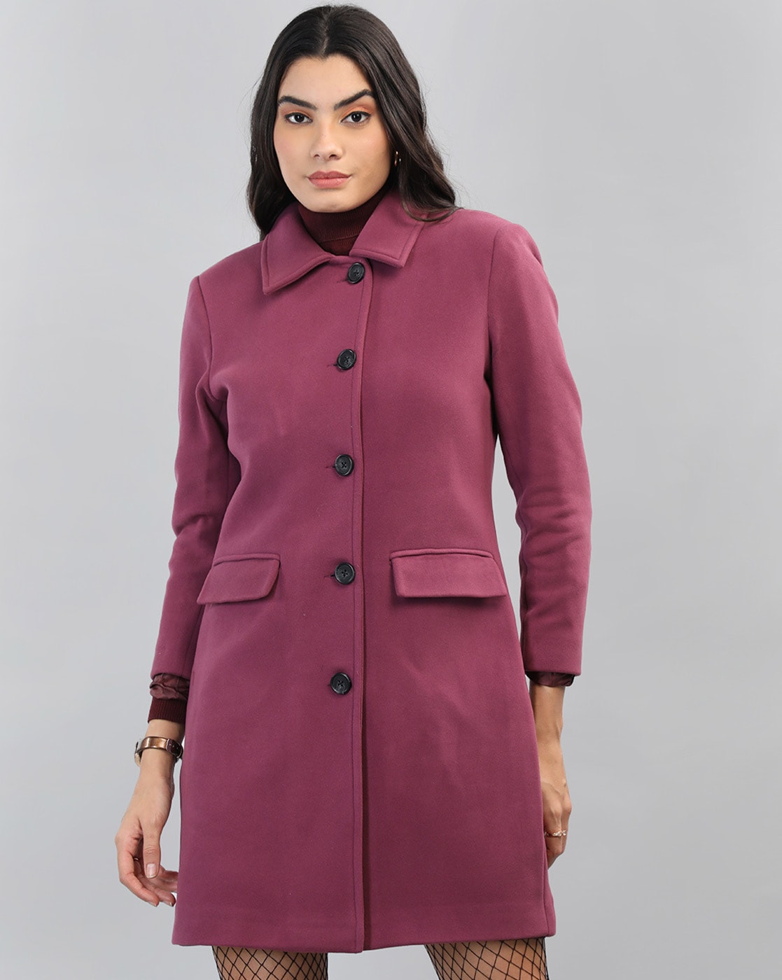 Purple overcoat on sale