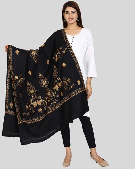 Embroidered Woolen  Shawl Price in India