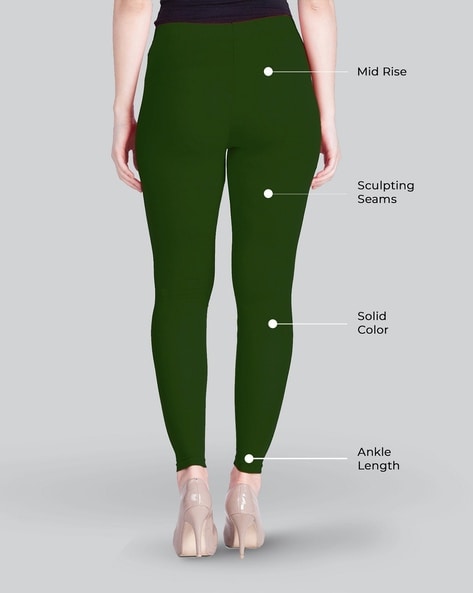 Sea Green Color Legging Ankle Length