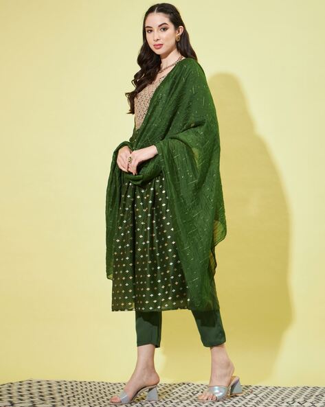 Buy Green Mehndi Sharara Suits Online for Women in USA