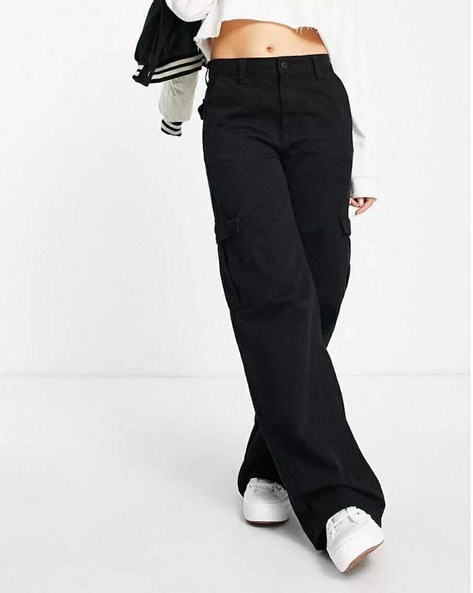 Canvas cargo trousers - Black - Ladies | H&M IN