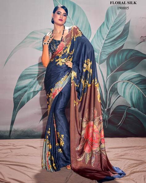 Digital Floral Print Mysoore Silk Saree - LightYellow | Mysore silk saree, Silk  sarees, Floral prints