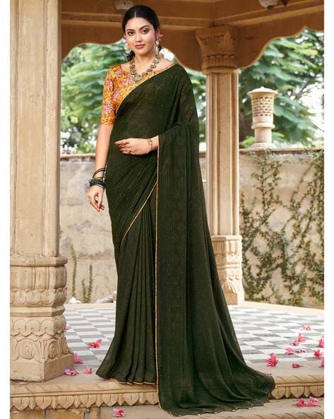 Beautiful Green Party Wear Saree | Latest Kurti Designs