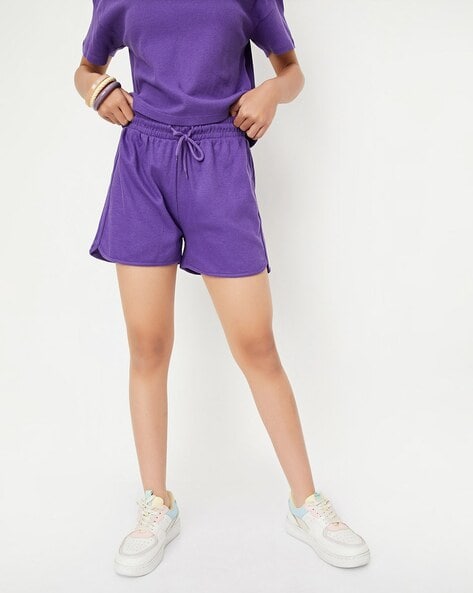 Purple clearance drawstring shorts