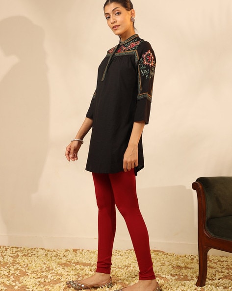 Stylish Black Kurti with Vibrant Dupatta Designs