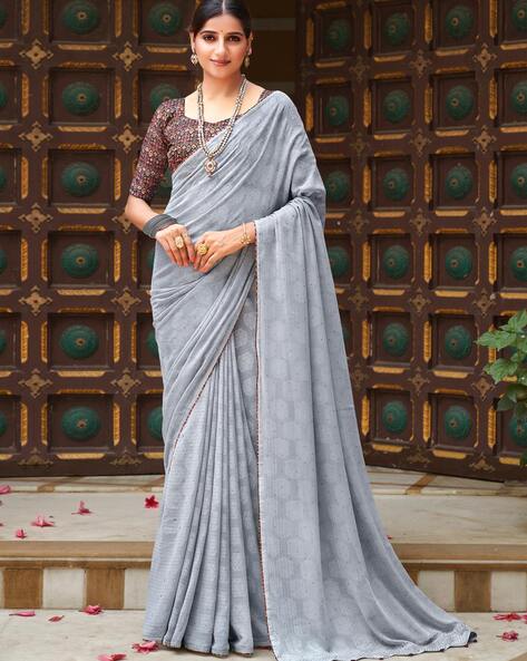 Gray Color Soft Raw Silk Saree with Checks Blouse – Bahuji - Online Fashion  & Lifestyle Store