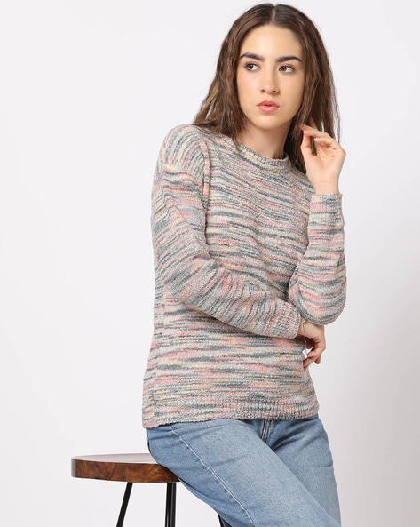Women Patterned-Knit Relaxed Fit Pullover