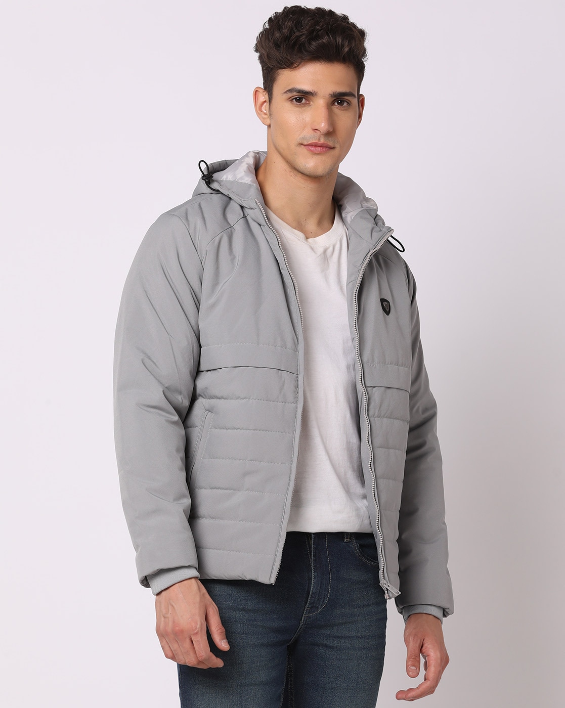 Grey selling Hooded Puffer Jacket Size 12