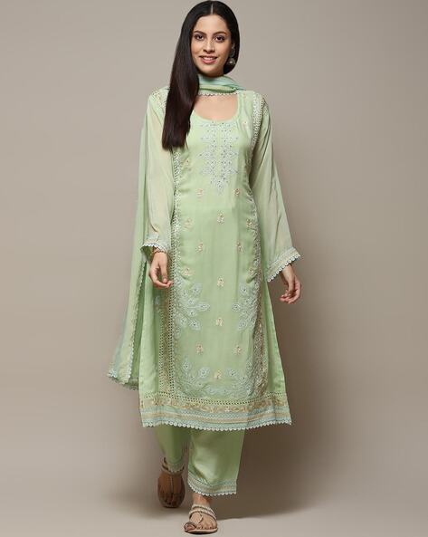 Buy Biba Pink & Green Printed Unstitched Dress Material for Women's Online  @ Tata CLiQ