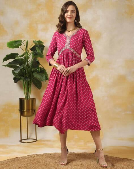 Women Embroidered A-Line Dress