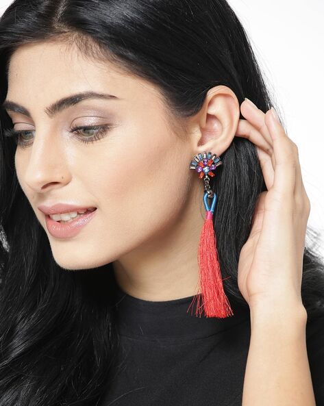 NEW Celebrate Together Christmas Red Tassel Earrings | eBay