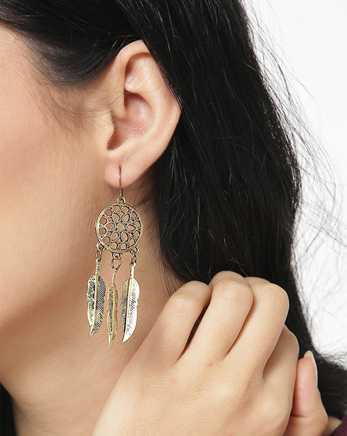 Buy online Black Metal Drop Earrings from fashion jewellery for Women by  Krafftwork for ₹579 at 77% off | 2024 Limeroad.com