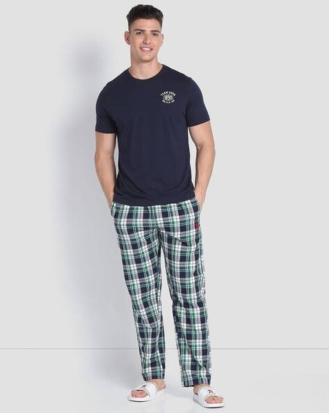 Men Checked Pyjamas with Elasticated Waist