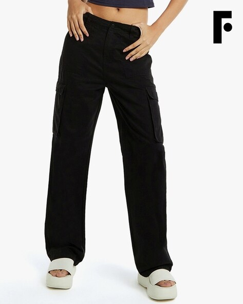 Buy Black Trousers & Pants for Women by Barrels And Oil Online
