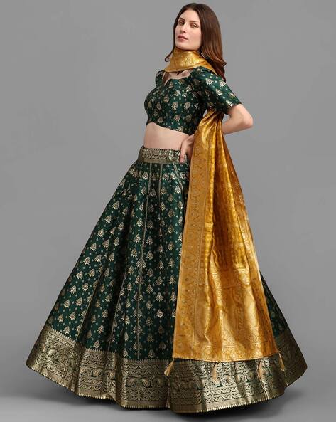 Dark Green Lehenga Set. – Shyam Narayan Prasad