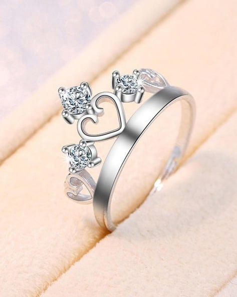 Birthstone and Engravable Name Looping Heart Outline Ring (1 Stone and  Line) | Zales