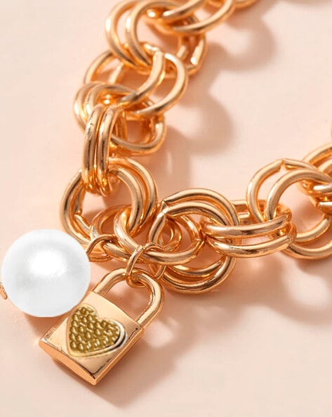 22 Karat Gold Charm Bracelet | Gold necklace designs, Gold earrings  designs, Wrist jewelry