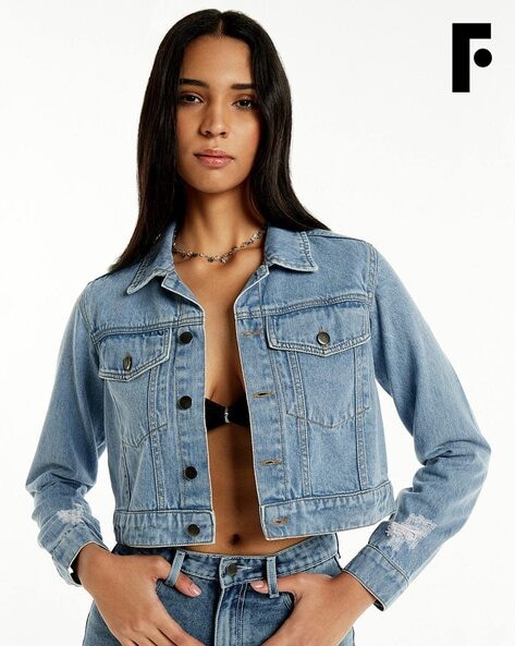 Buy SHOW OFF Women's Blue Solid Denim Jacket Online at Best Prices in India  - JioMart.