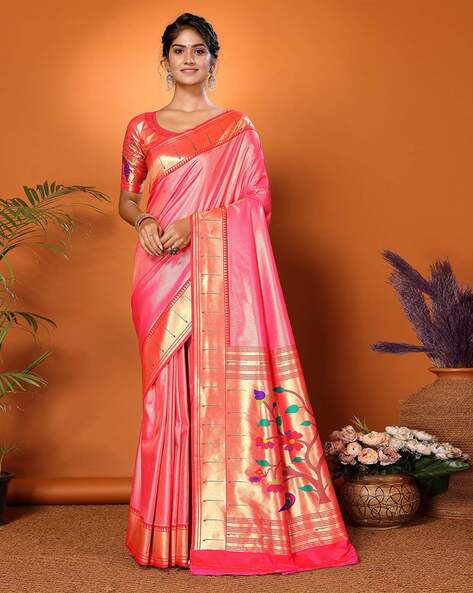 Buy Pink Sarees for Women by Indie Picks Online