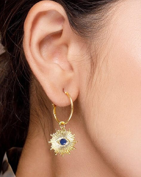 Gold Cubic Zirconia Evil Eye Dangle Earring – H&R Fashion Jewelry